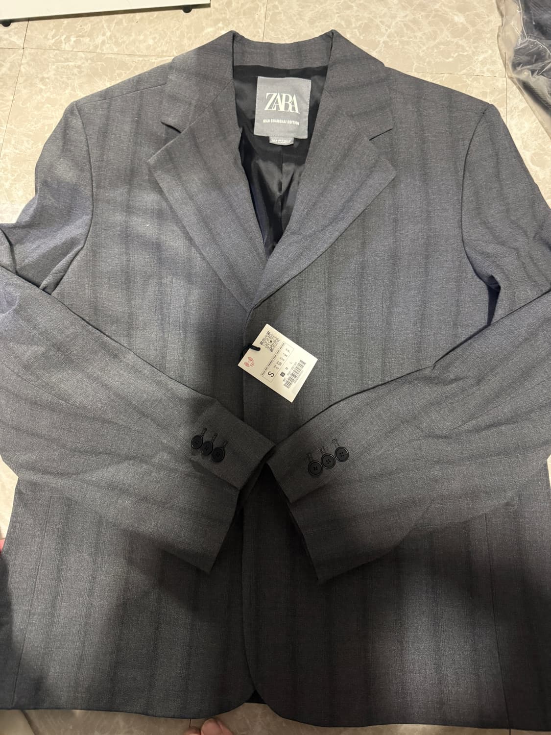 S사이즈 자라 스트라이프 자켓 그레이 상품이미지2
