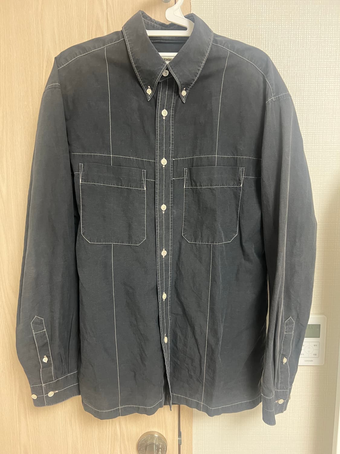 르메르/블랙 스티치 밀리터리 셔츠/46 상품이미지3