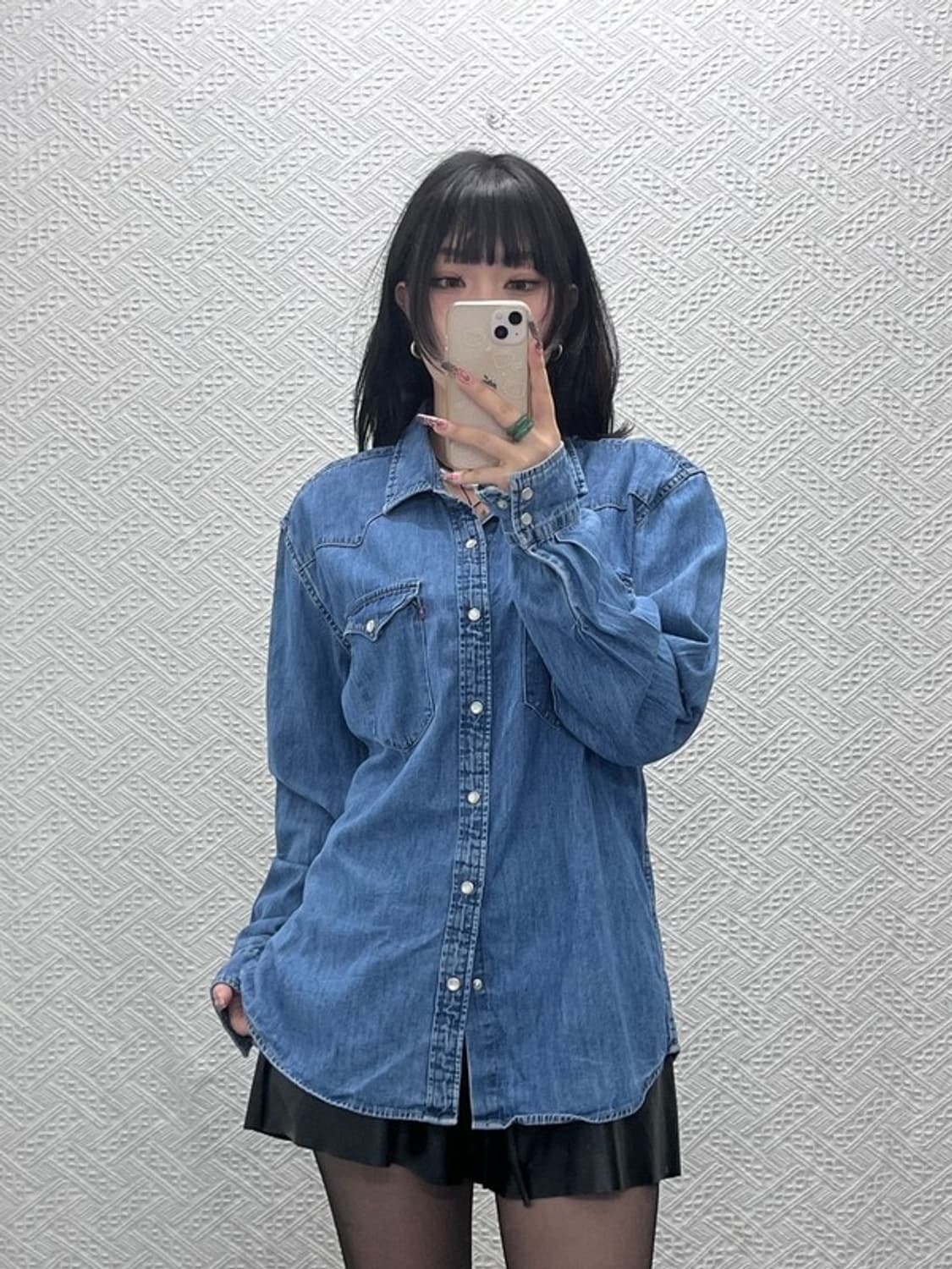 리바이스 웨스턴 컨트리 빈티지 버튼 데님셔츠 L C11596 상품이미지1