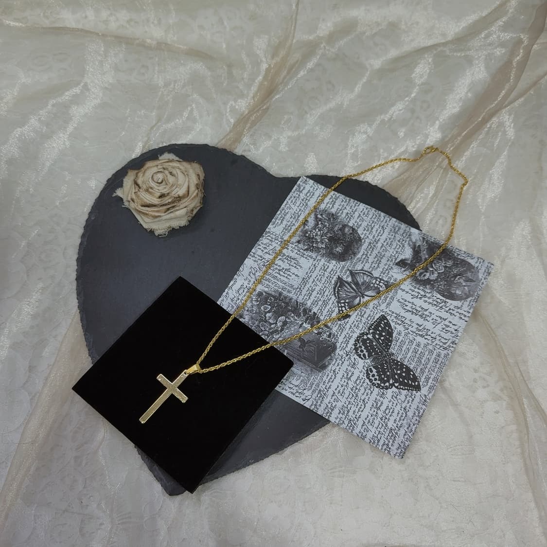 빈티지 꽈배기체인 십자가 목걸이 상품이미지2