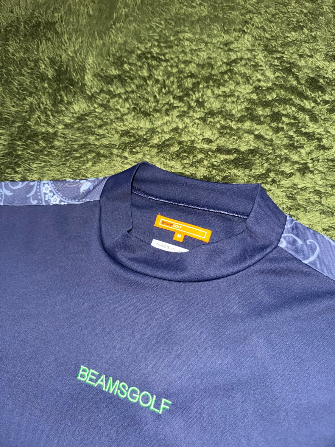 [M] BEAMS GOLF 빔즈 골프 페이즐리 모크넥 티셔츠 상품이미지3