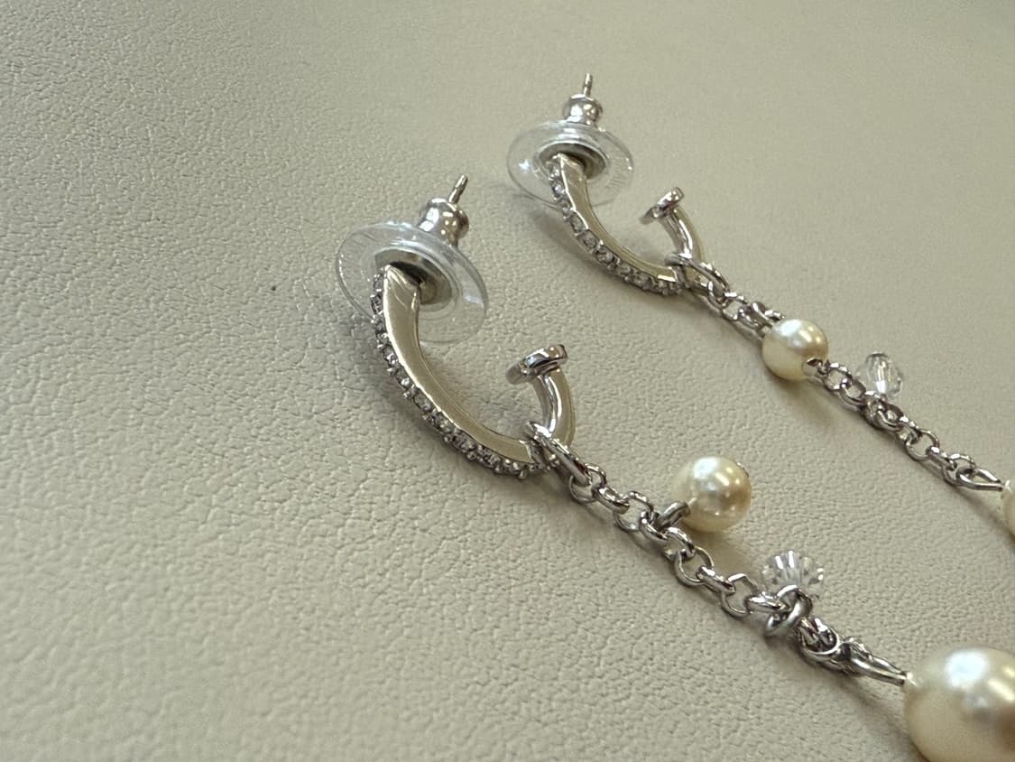 스와로브스키 펄 드롭 진주 귀걸이 이어링 은 실버 금 골드 다이아 티파니 상품이미지8