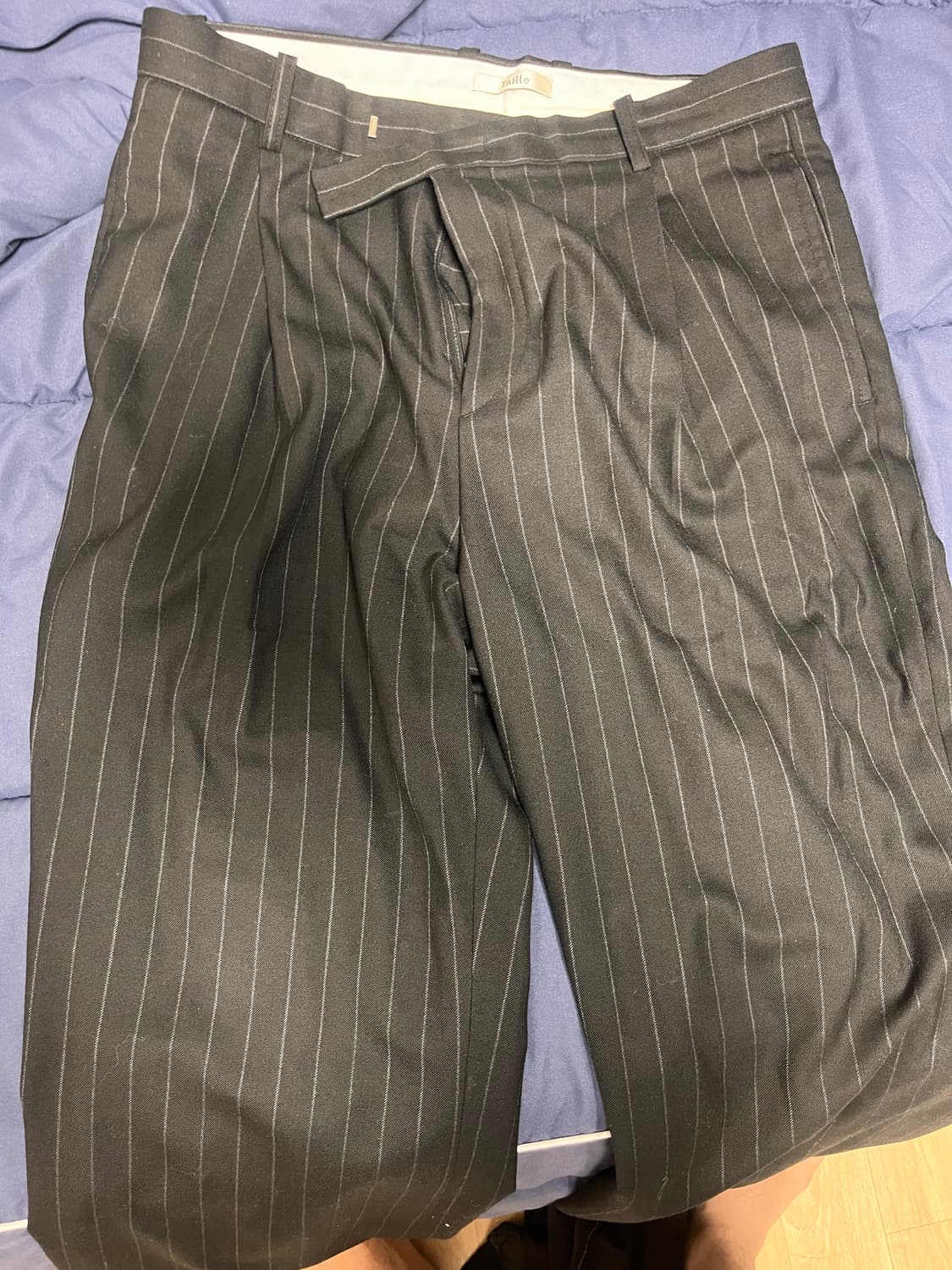 타일레 스트라이프 슬랙스 3사이즈 블랙 상품이미지3