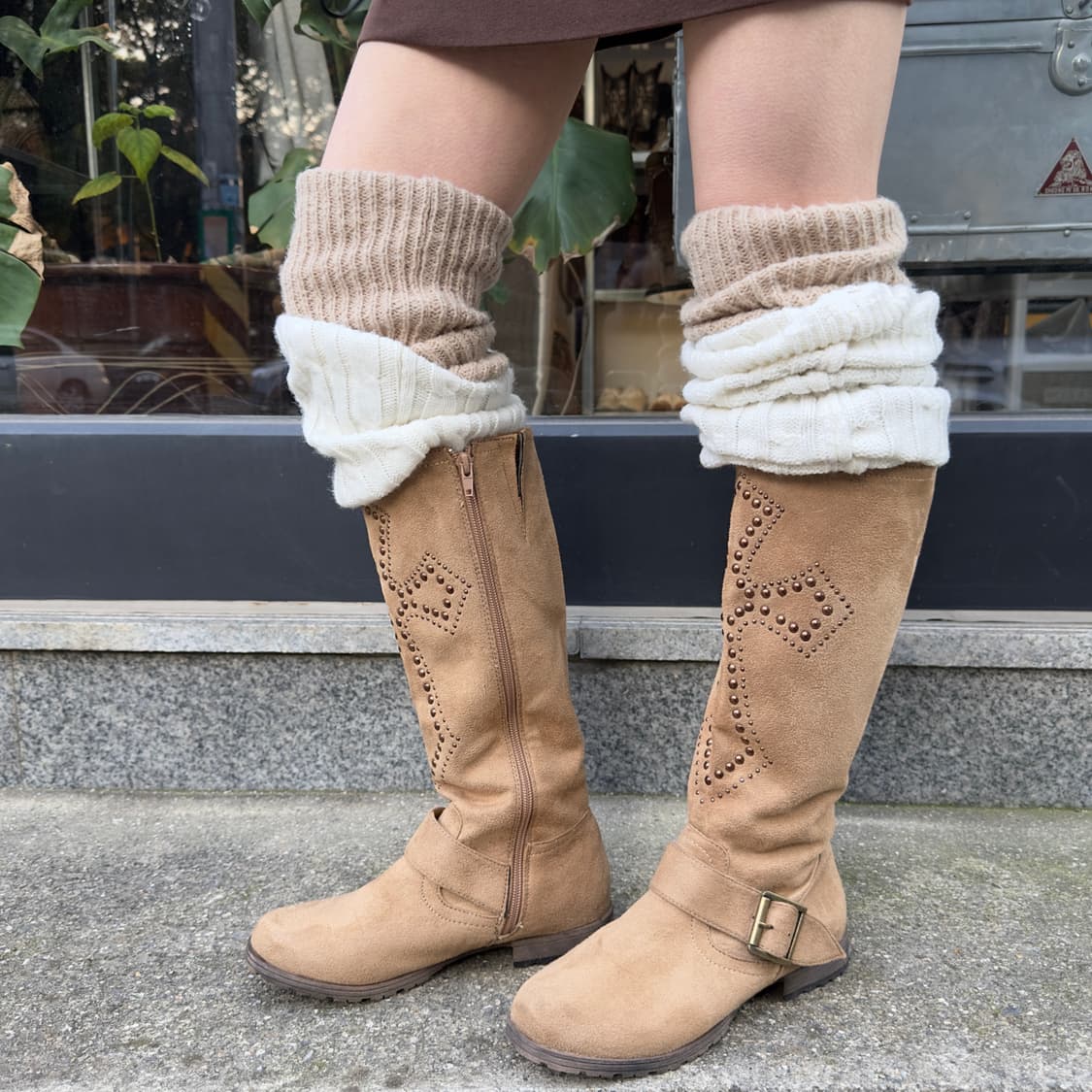 00s 크로스 인조 스웨이드 라이딩 부츠 상품이미지8