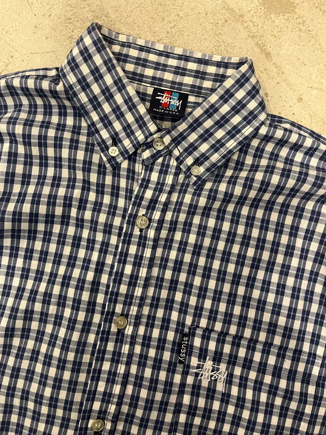 빈티지 스투시 체크 셔츠 상품이미지1