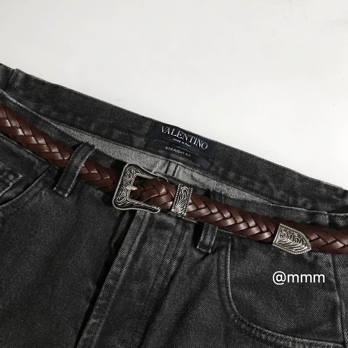 [Umisex] 세인트 위빙 웨스턴 가죽벨트 브라운 상품이미지2