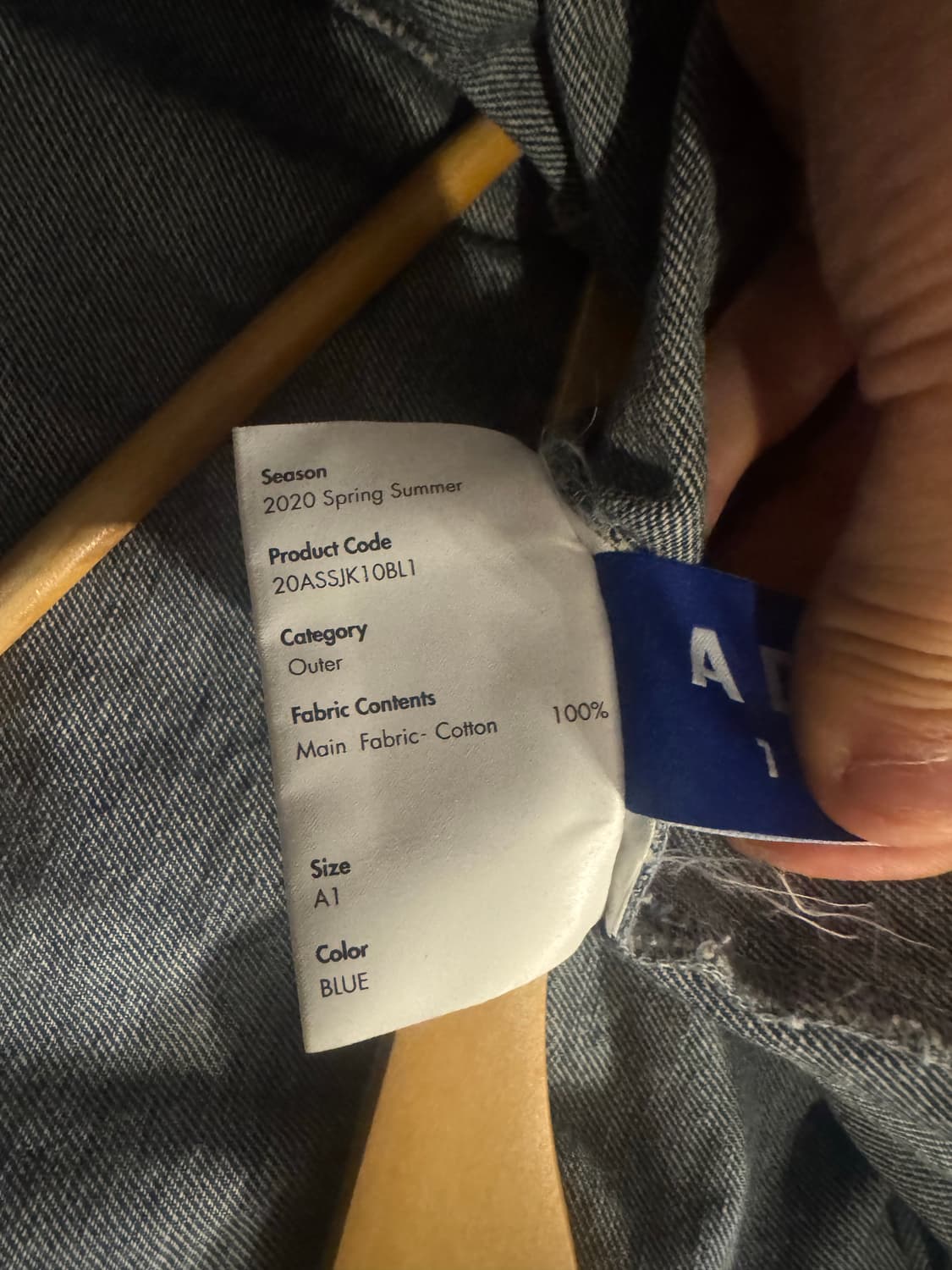 아더에러 20ss 리벳 청자켓 A1사이즈 상품이미지5