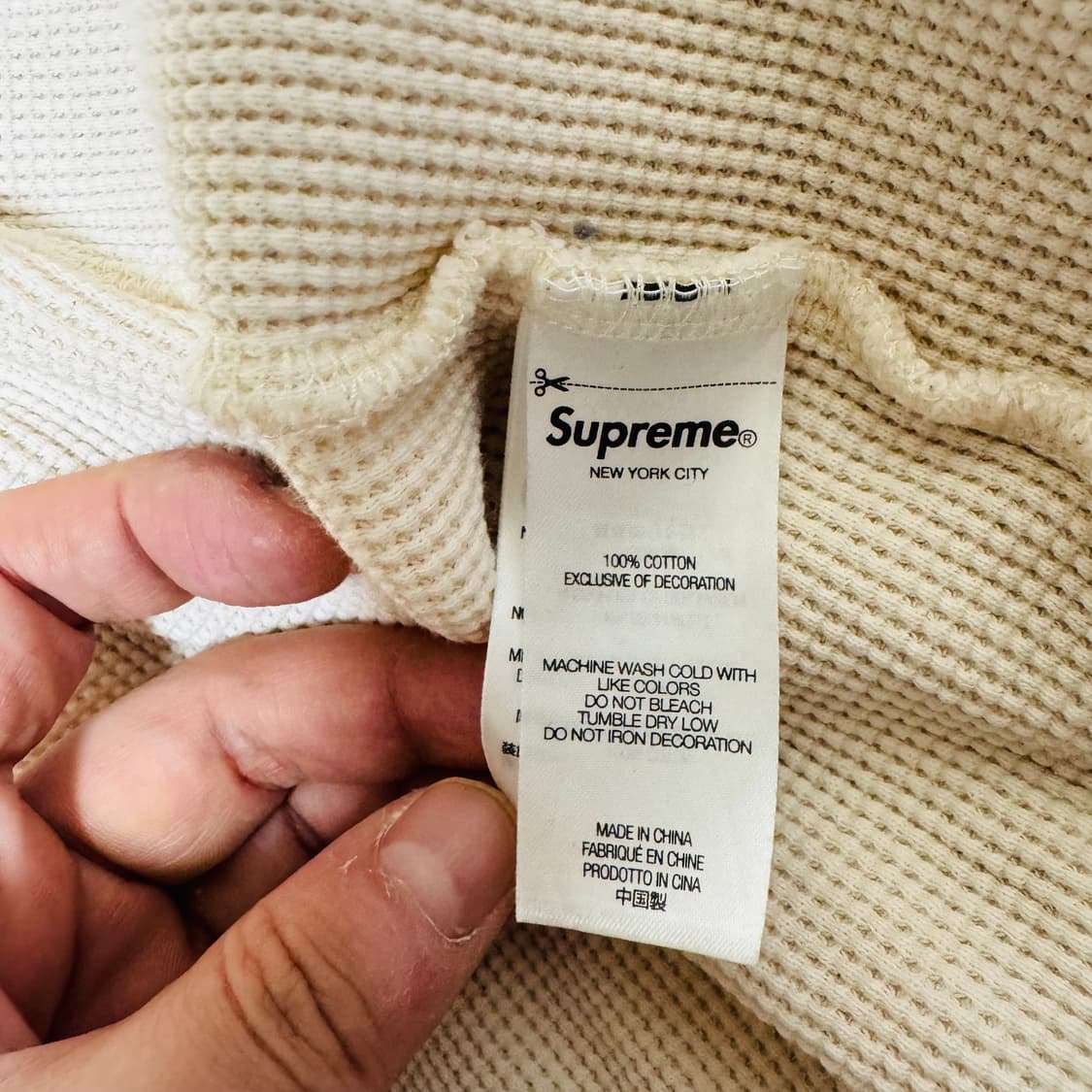 XL] 슈프림 24SS 후드집업 써멀 내추럴 크림 아이보리 상품이미지10