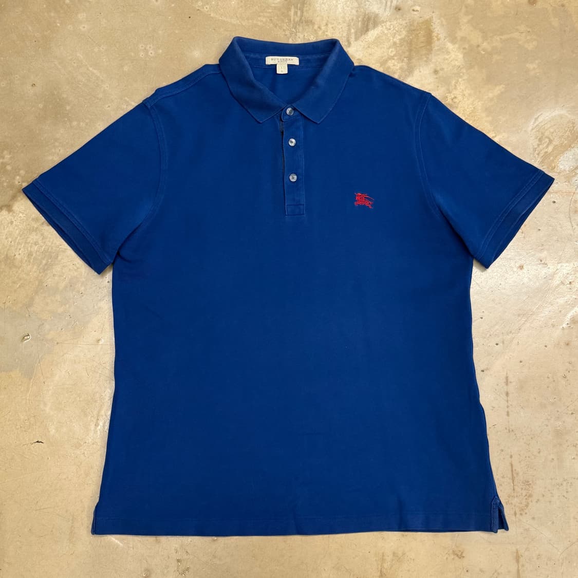 L 버버리 블루 카라 반팔 티셔츠 상품이미지2