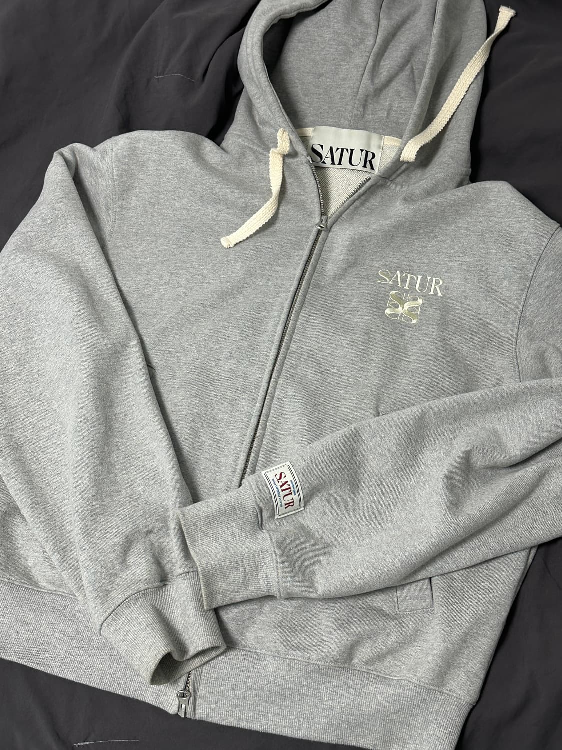 세터 클래식 로고 공용 후드집업 멜란지그레이  상품이미지4