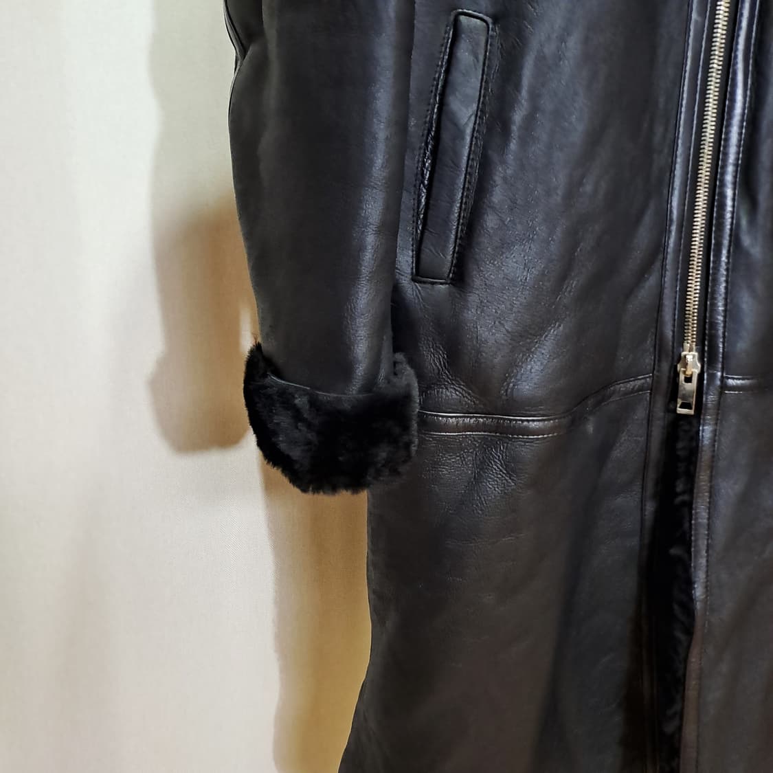 (택포) 이태리 원단 양가죽 양털 롱 무스탕 L B79 상품이미지3