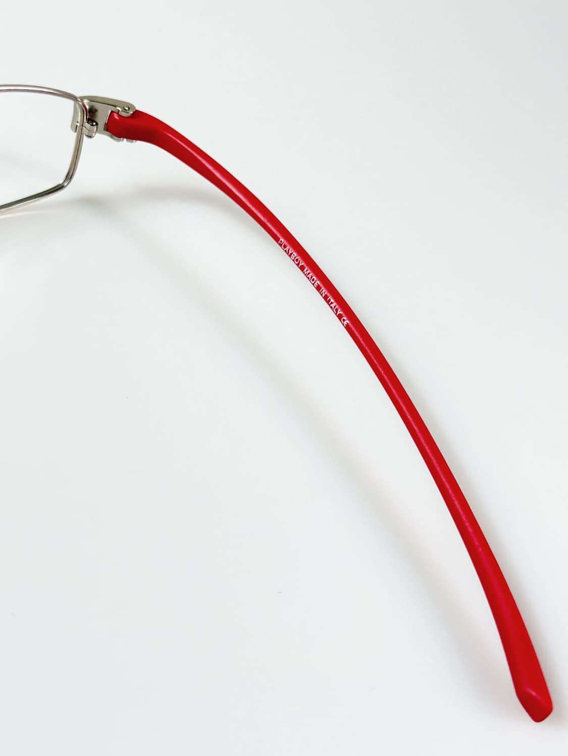 90s PLAYBOY 실버 레드 슬림 스퀘어 빈티지 안경 상품이미지7
