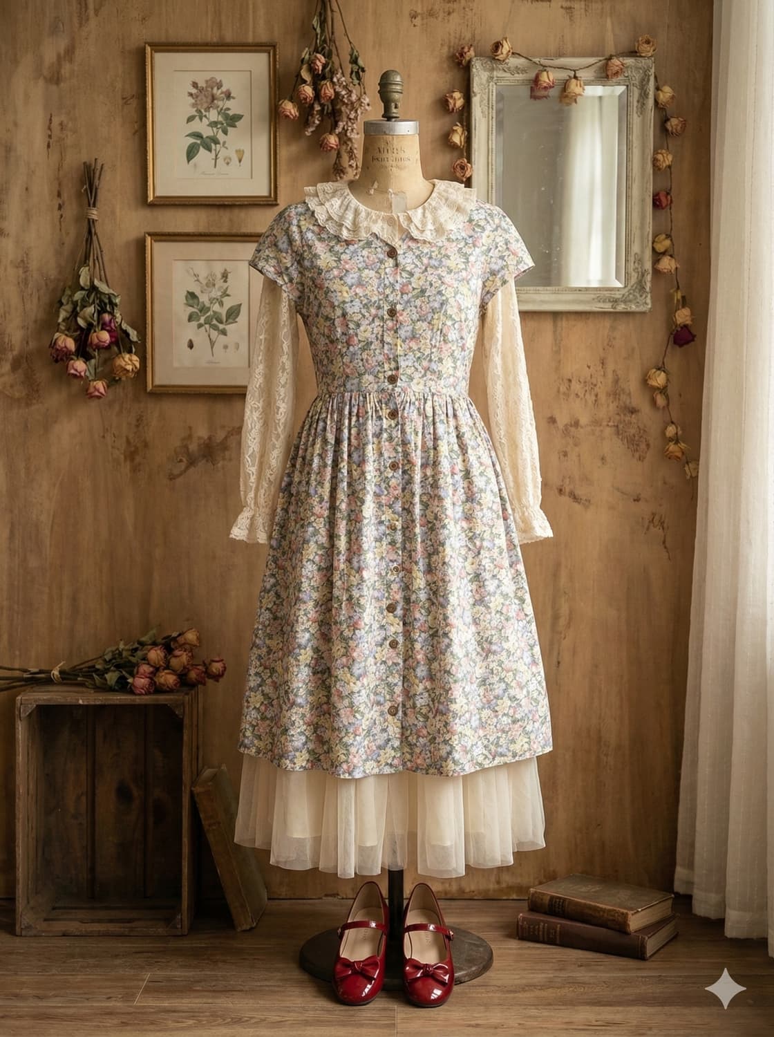 빈티지 플라워 원피스 상품이미지2