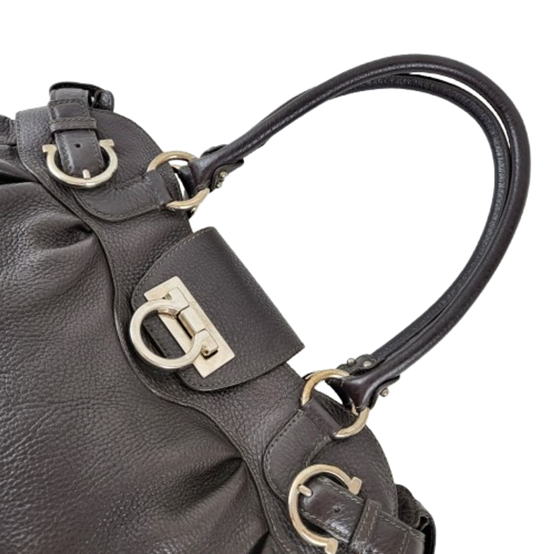 정품 페라가모 간치니 가죽 셔링 숄더백  상품이미지8