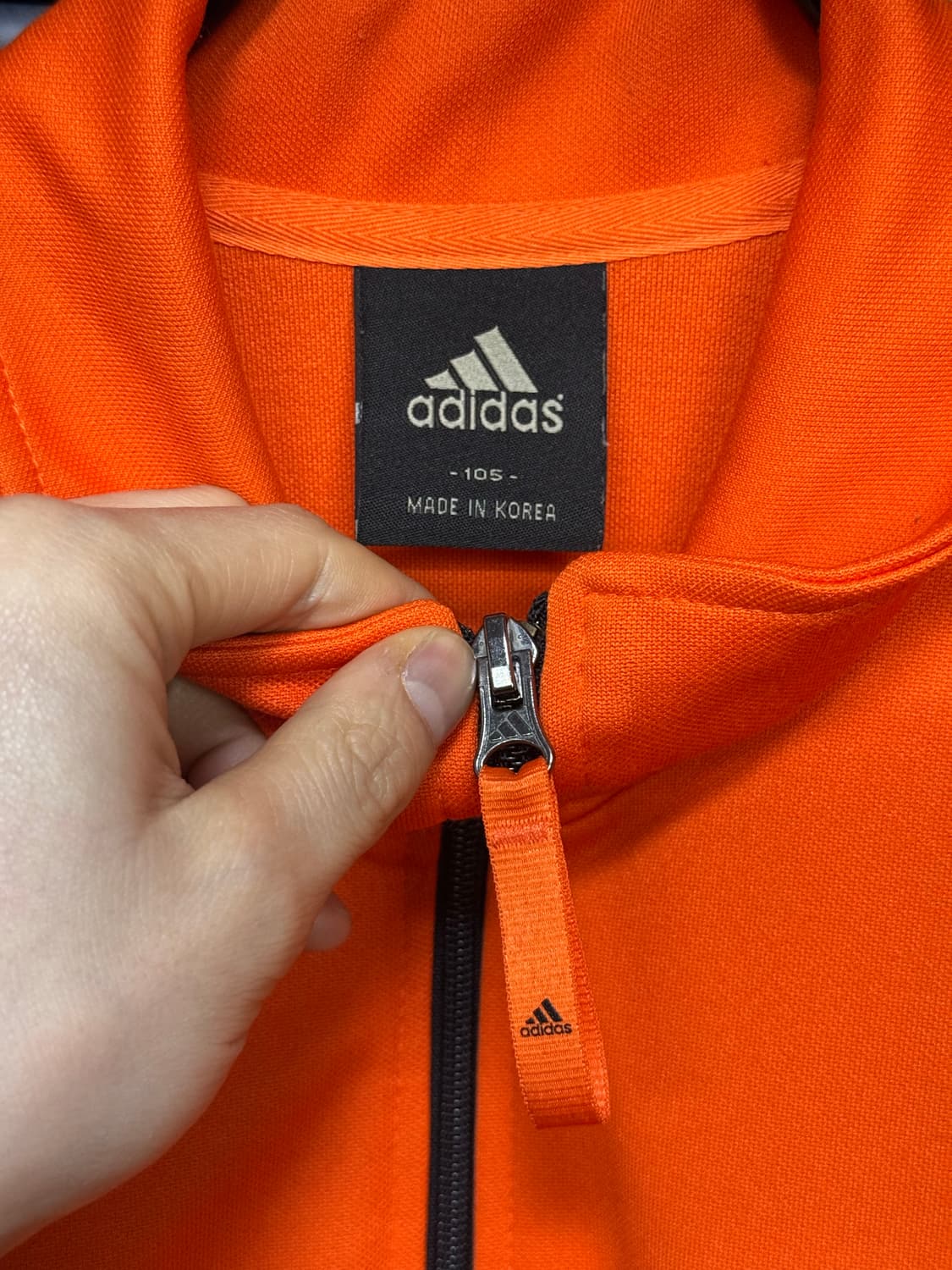 아디다스 오렌지 주황색 져지 저지 트랙탑 집업 올드스쿨 XL 105 배색 상품이미지4