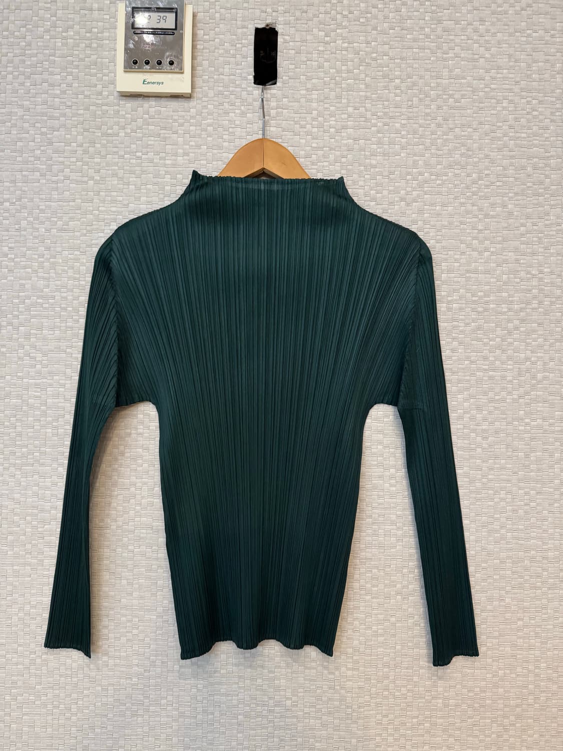 플리츠플리즈 반목 긴팔 탑 다크 그린 상품이미지2