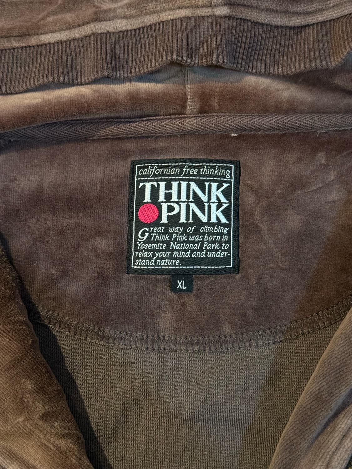 Think Pink 요세미티 벨루어 이태리 빈티지 후드집업 XL 상품이미지3