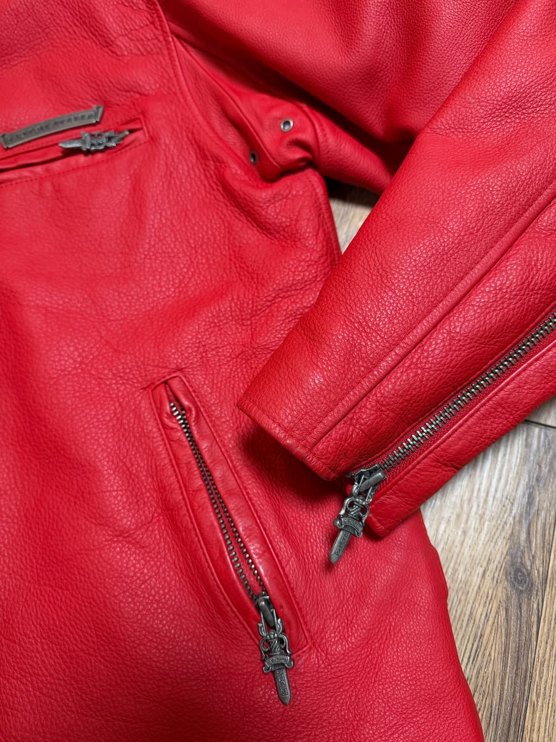 크롬하츠 레더자켓 레드 상품이미지7