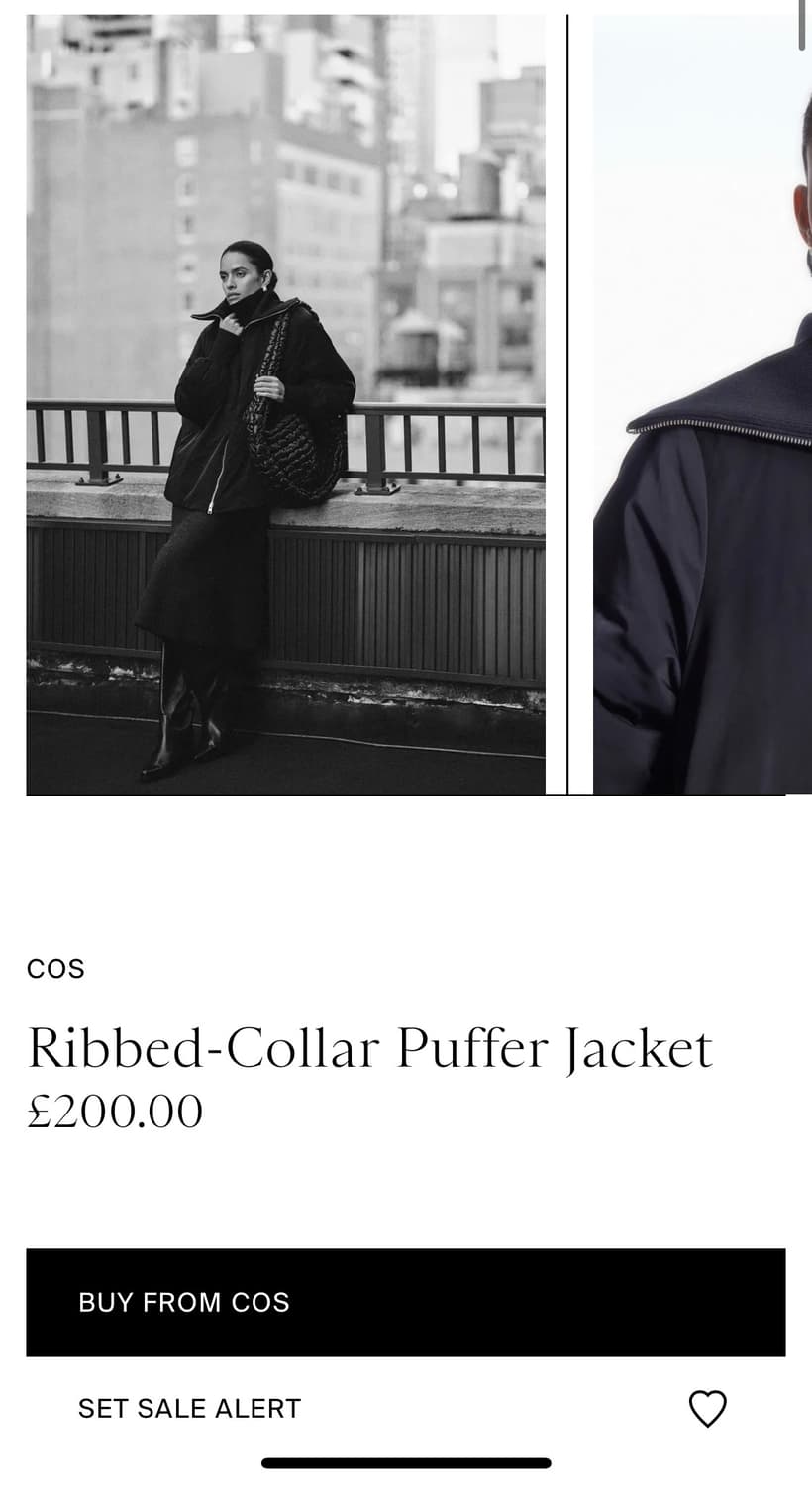 코스 리브드 카라 덕다운 푸퍼 자켓 상품이미지2