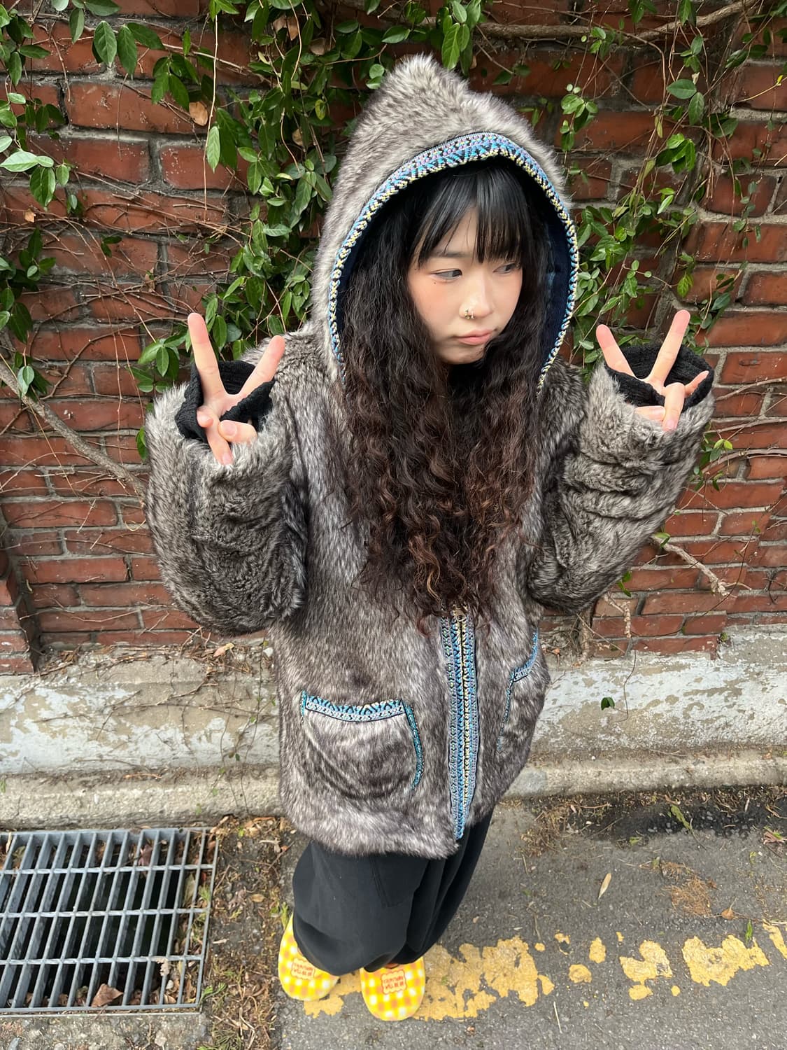 히피 무드 리버시블 아우터 상품이미지1