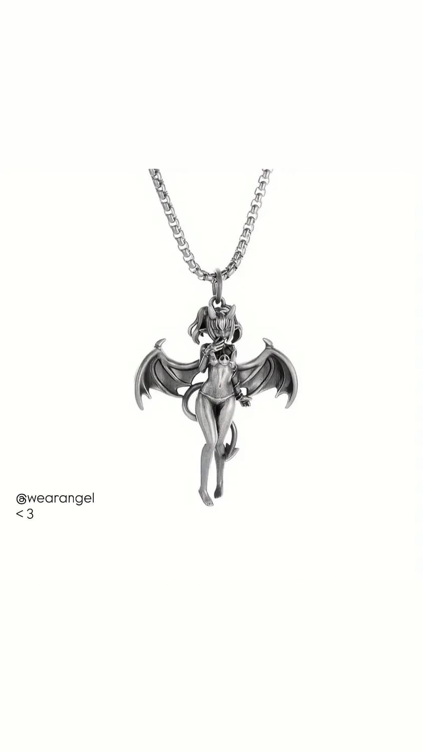 Y2k Succubus Silver Pendant <3 상품이미지1