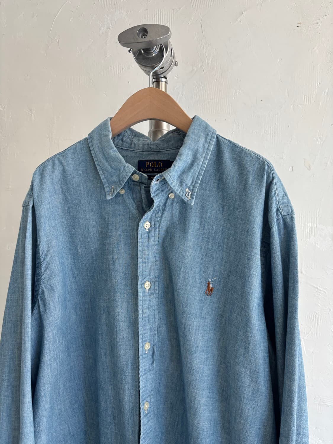 Polo 폴로 랄프로렌 QR신형 연청 클래식 핏 셔츠 상품이미지2