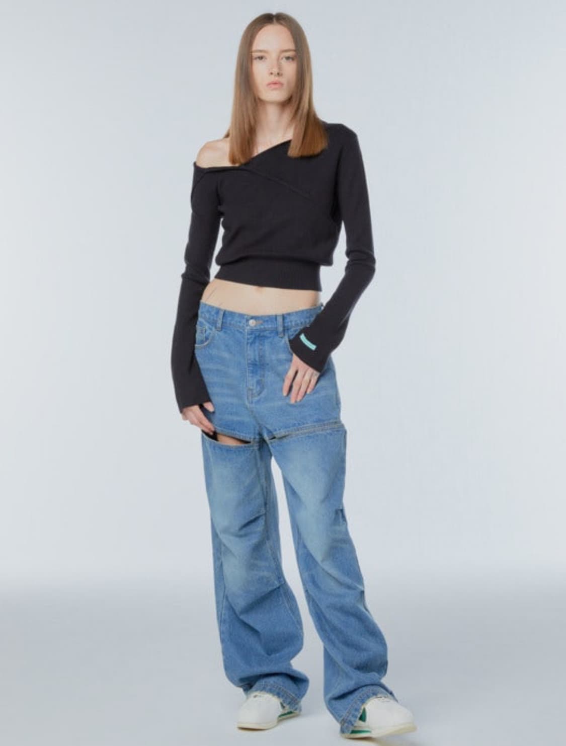 인스턴트펑크 컷팅 데님 팬츠 상품이미지2