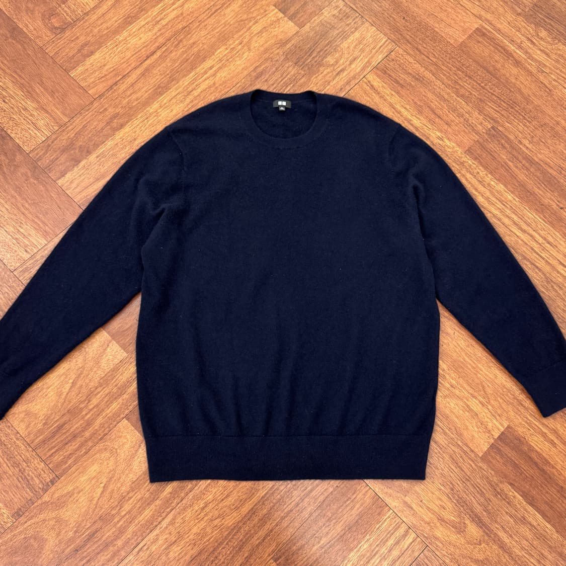 3XL(110) 유니클로 네이비 캐시미어 라운드 니트  상품이미지2