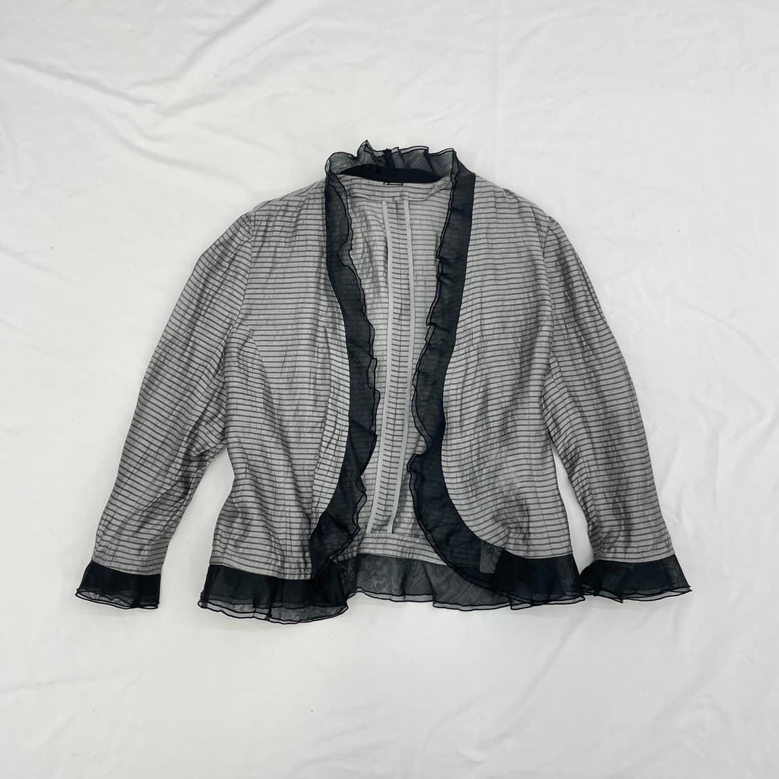 black shirring silk blouse jacket 상품이미지1