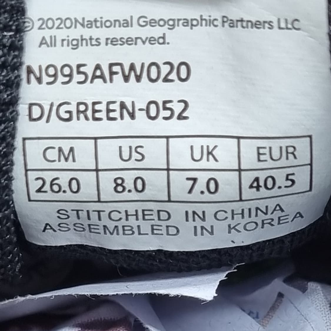 내셔널지오그래픽 오울 남성운동화 260 상품이미지6