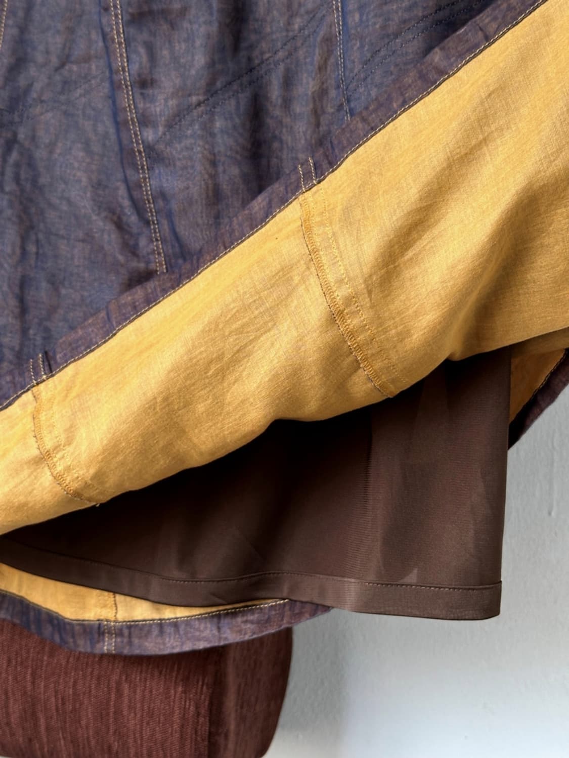 Sheer fabric layered design loose skirt 상품이미지5