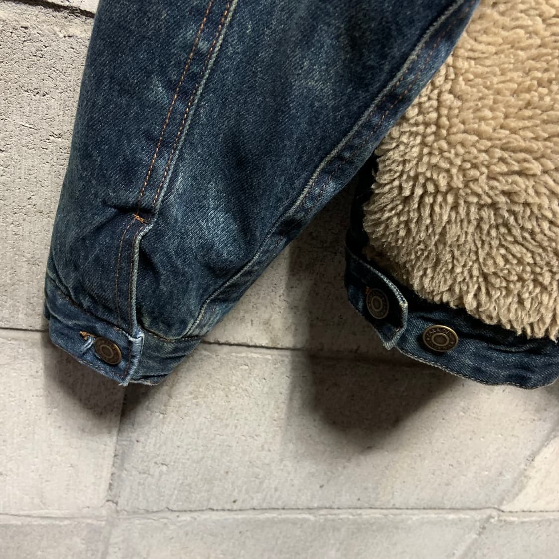 ZARA 자라 데님 양털 그리즐리 자켓 L 상품이미지7