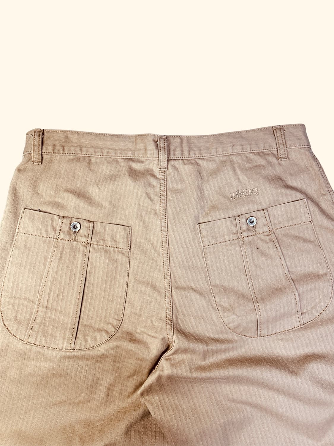 빈티지 데빌락 DEVILOCK 지퍼 헤링본 카고 팬츠 베이지 XL 상품이미지7