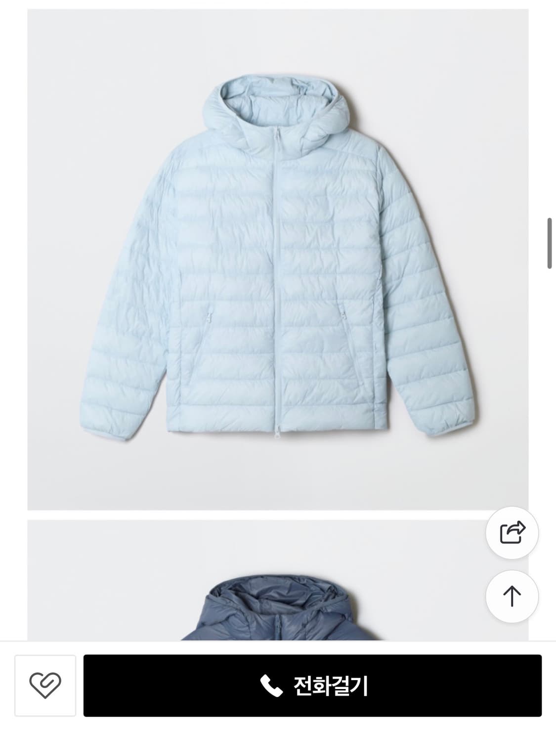 스파오 씬라이트 후드재킷 페일블루 새상품 L사이즈 상품이미지1