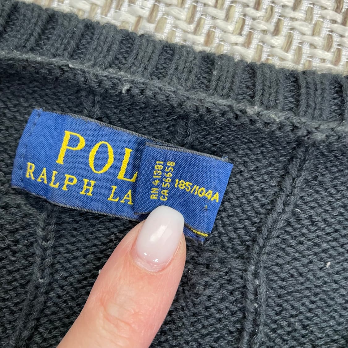 폴로 랄프로렌 블랙 케이블 니트 XL 상품이미지3