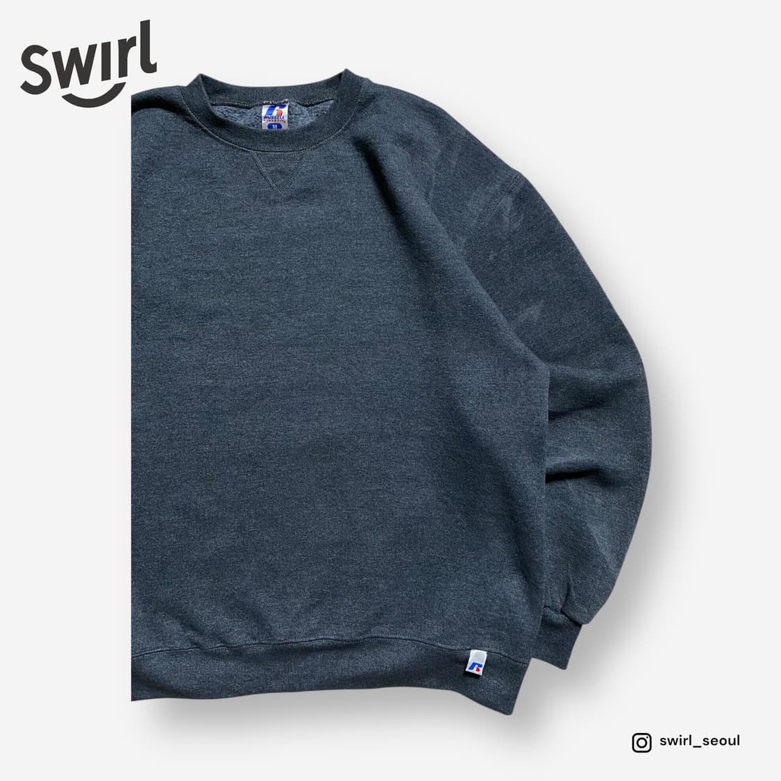 🌊Russell charcoal grey sweatshirts 상품이미지5