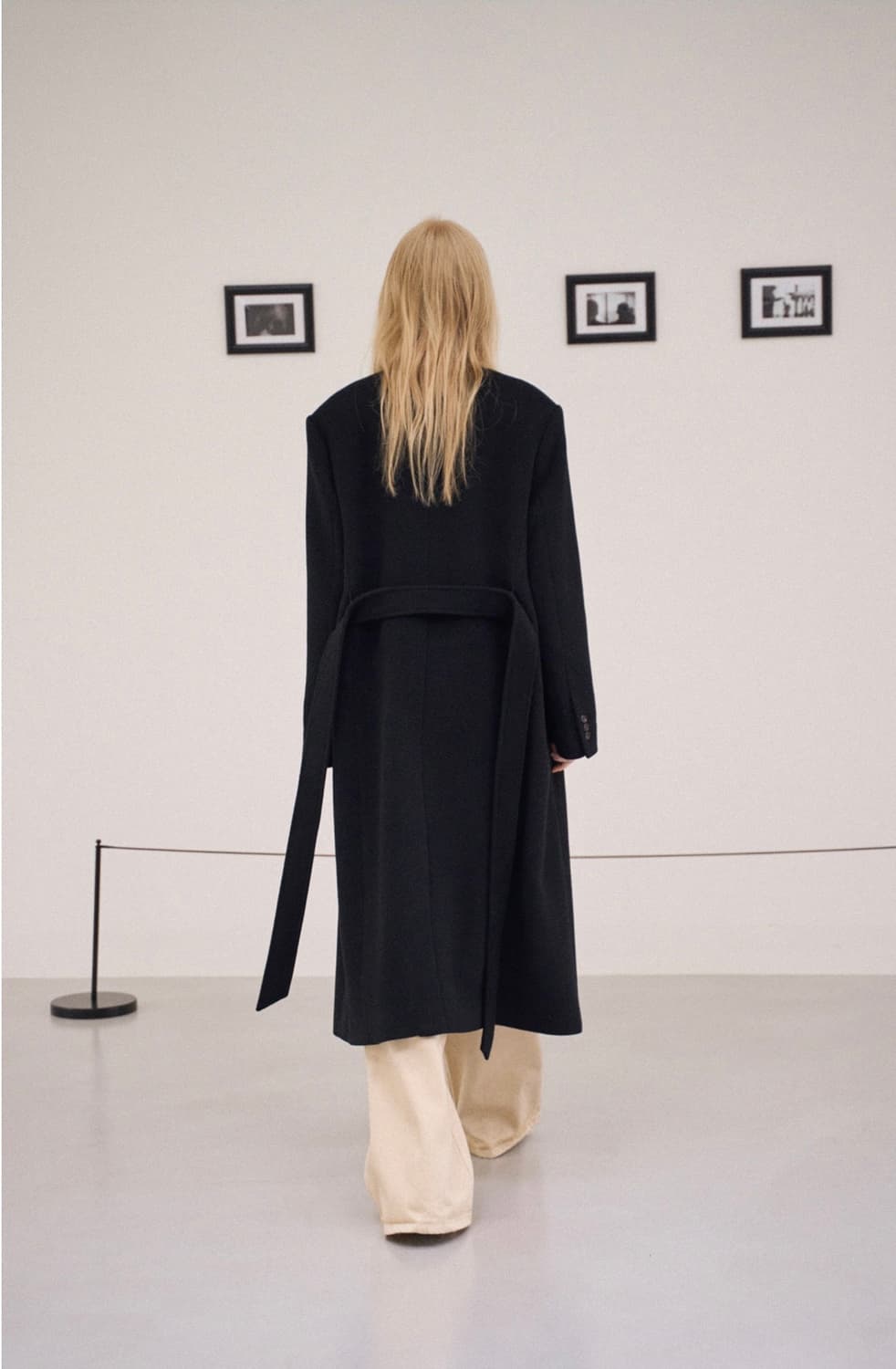 파사드패턴 캐시미어 벨티드 코트 블랙 M 상품이미지3