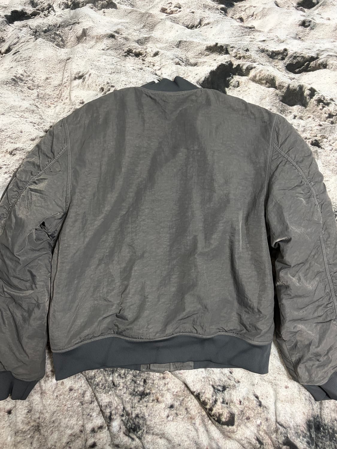 [XL] 스투시 다이드 나일론 봄버 차콜 상품이미지3