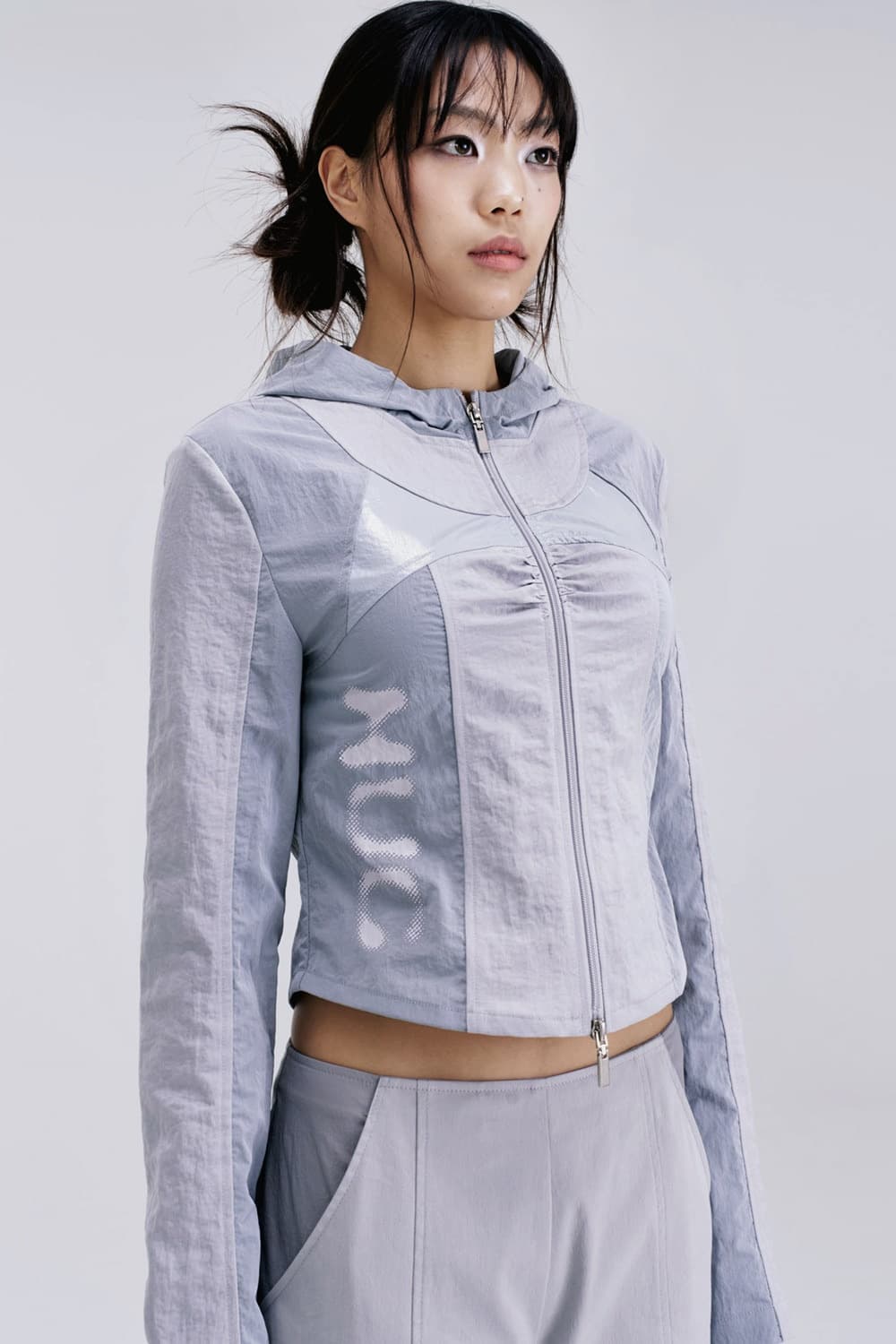 Shirring wind breaker Gray 상품이미지2