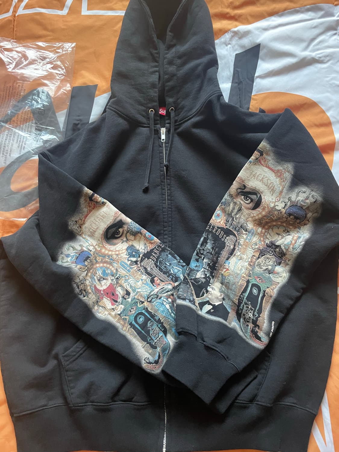 슈프림 마이클잭슨 후드집업 블랙 상품이미지1