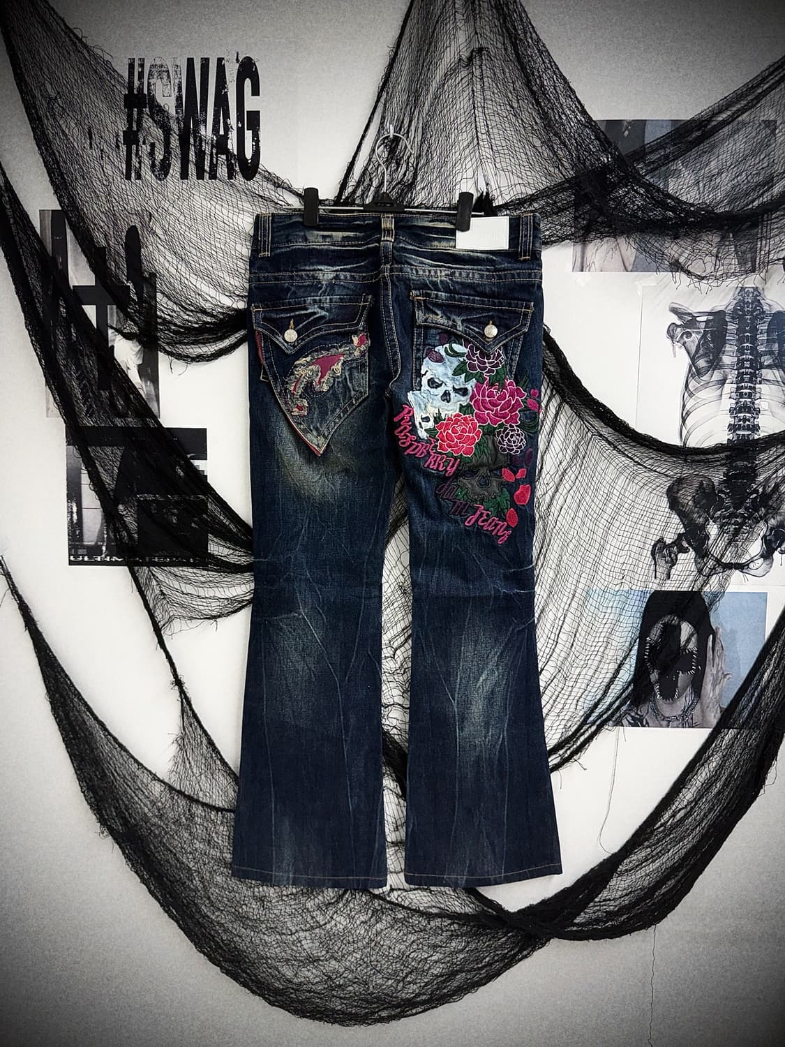 00s punk patch detailed bootscut jeans 상품이미지1