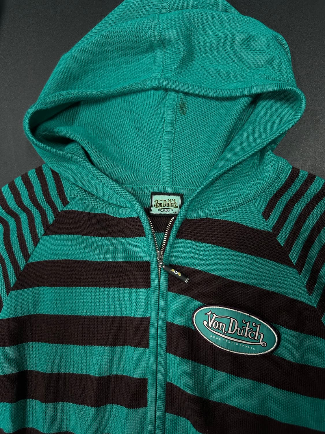 본더치 니트 스트라이프 후드 집업 상품이미지4