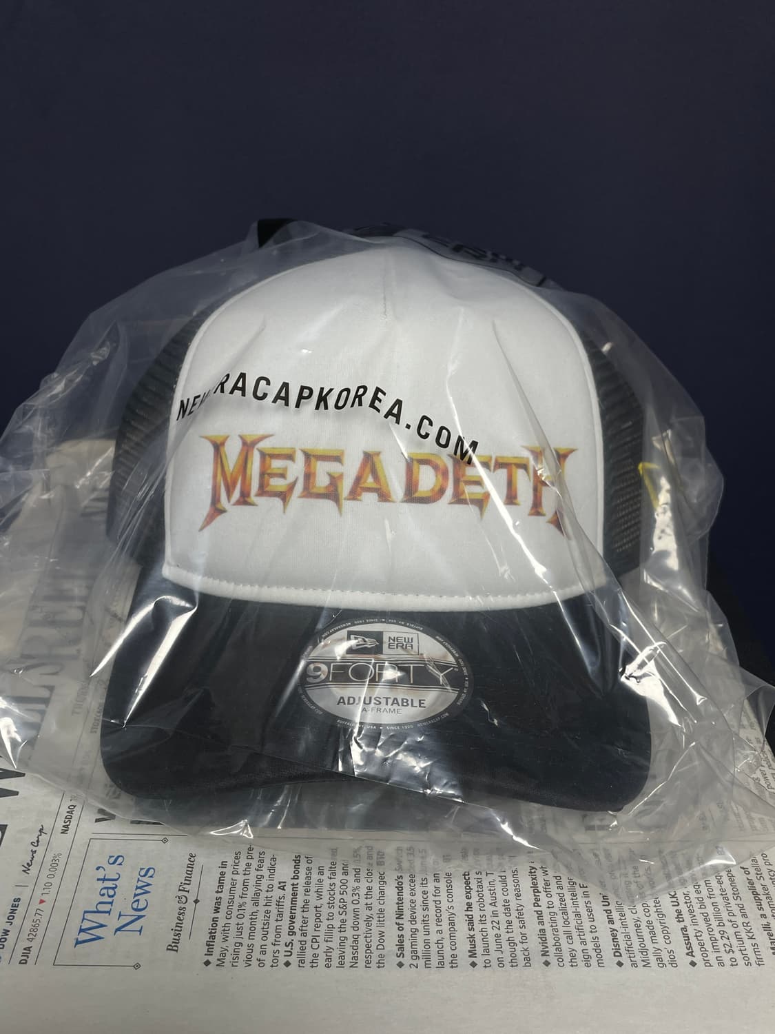 뉴에라 x 메가데스 A프레임 트러커 볼캡 화이트 블랙 상품이미지1
