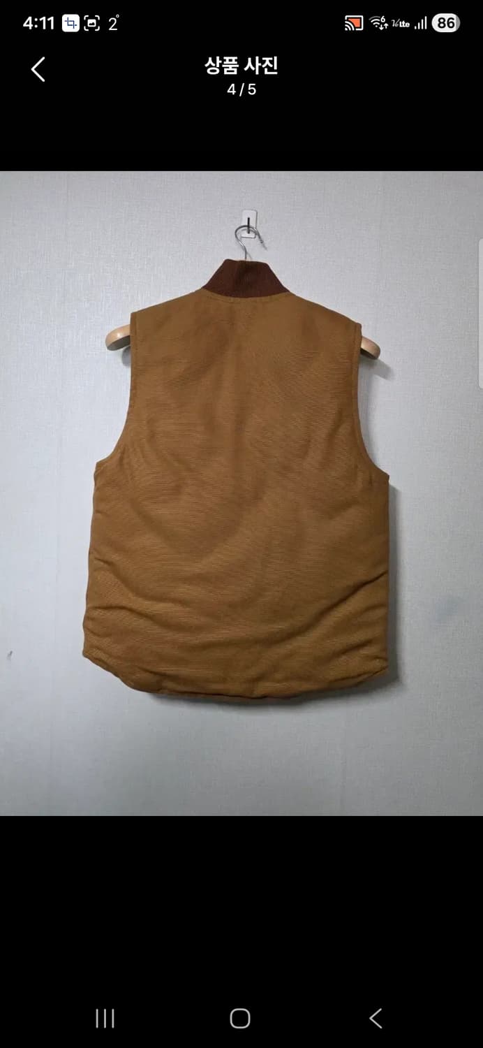 칼하트 브라운 퀼팅 베스트 조끼  사이즈 90  남 여공용 상품이미지4