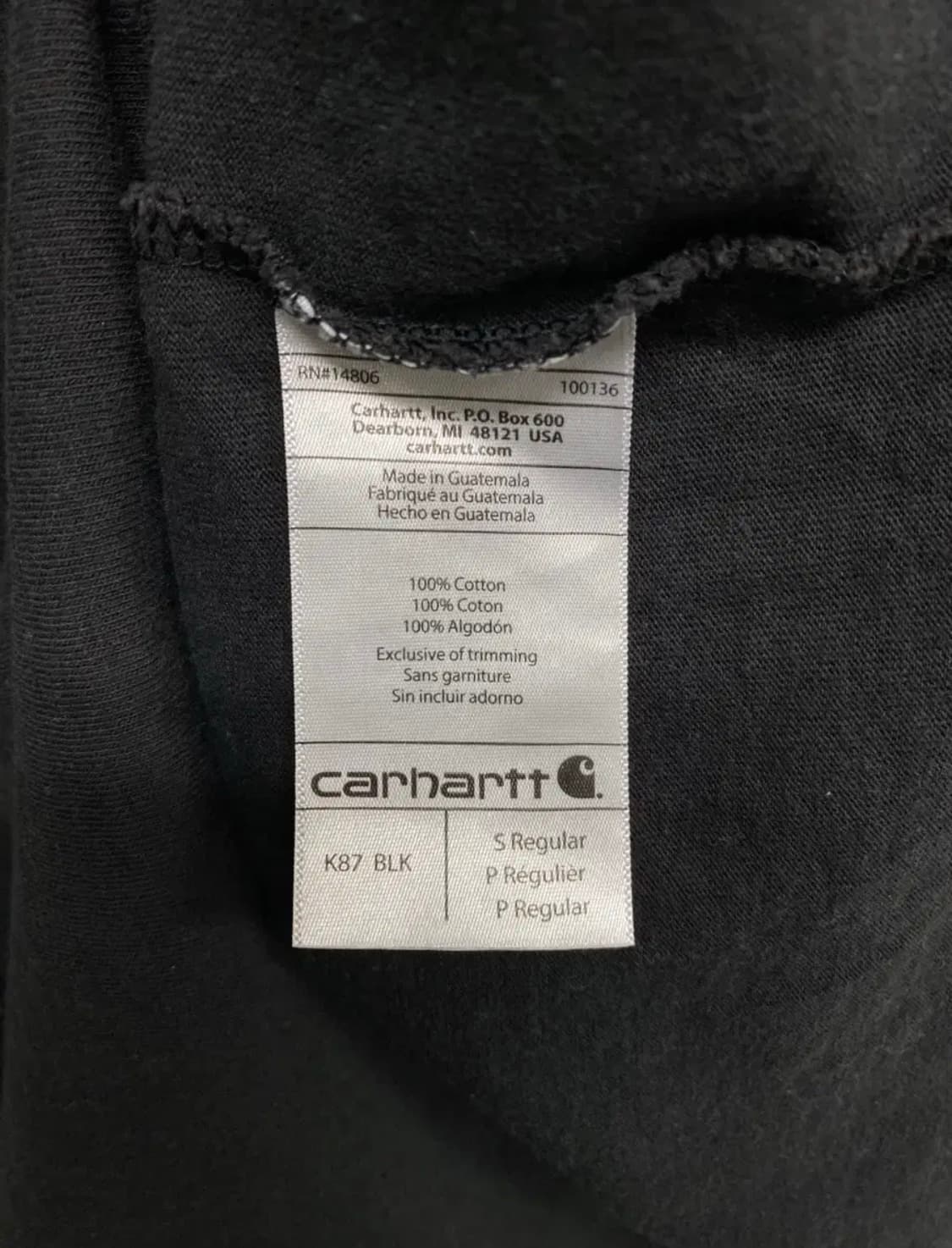 칼하트 시그니처 포켓 티셔츠 BK  S-M 상품이미지5