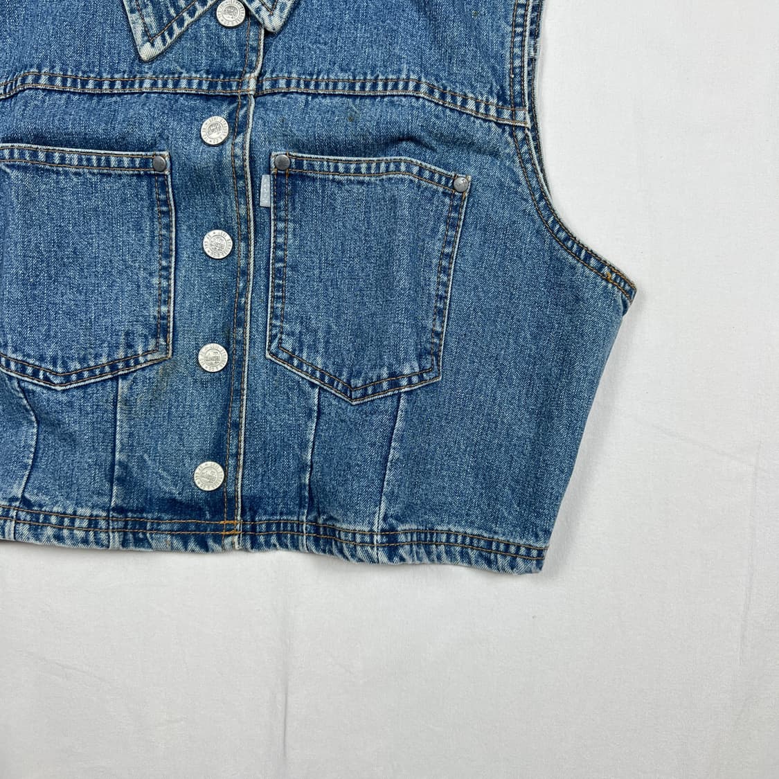 90‘s 리바이스 levis 실버탭 청데님 조끼 베스트 상품이미지4