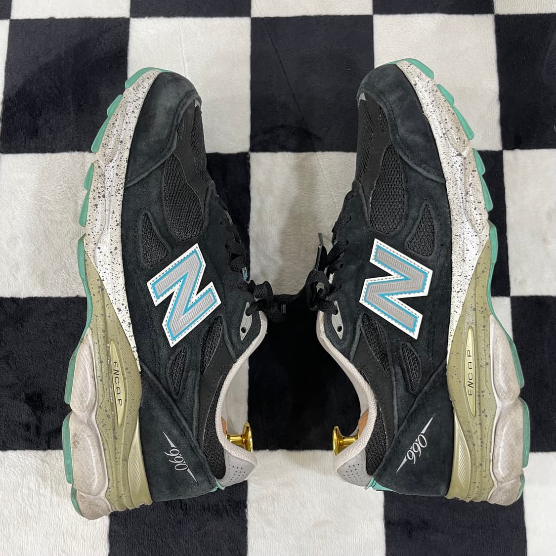 483) 뉴발란스 990v3 메이드 인 USA 블랙 그린 275mm 상품이미지6