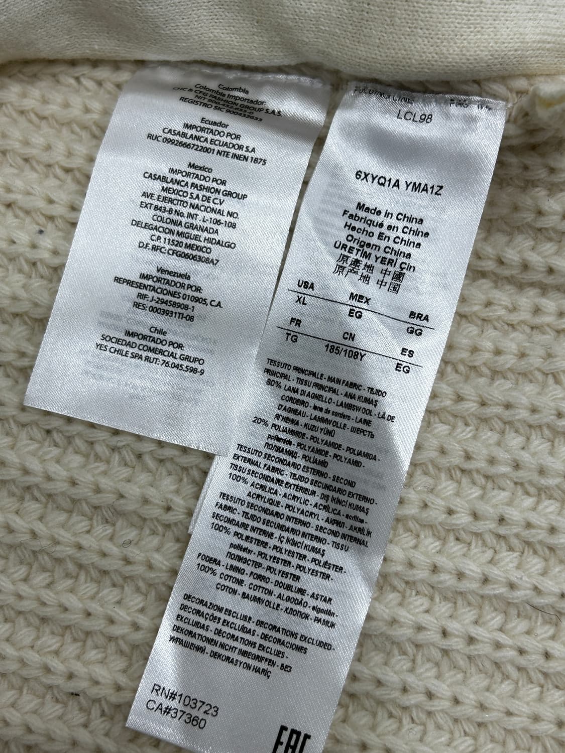 A|X 아르마니익스체인지 퍼 니트 조끼 남성 XL 105 상품이미지5