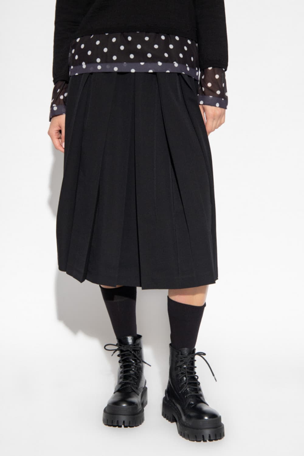 22aw 꼼데가르송 꼼데가르송 반전 플리츠 울 스커트 xs 상품이미지3