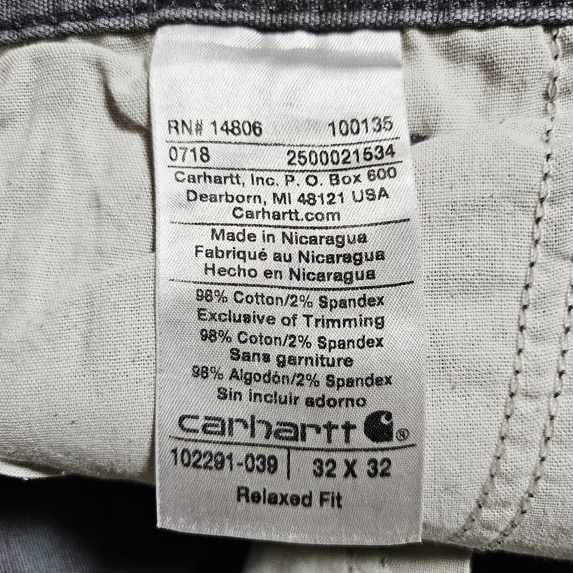 [32X32][칼하트]러기드 플렉스® 릴렉스핏 캔버스 워크 팬츠 상품이미지7